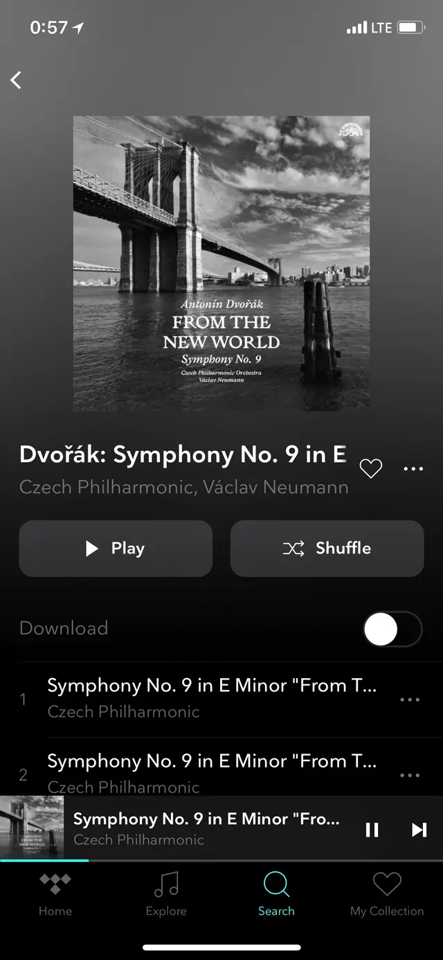 Online: nahrávka je k dispozici předplatitelům streamovací služby Tidal v CD kvalitě.